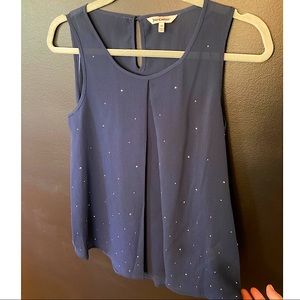 Juicy Couture Y2K Sheer Sleeveless Navy Blue Womens Tank Size XS